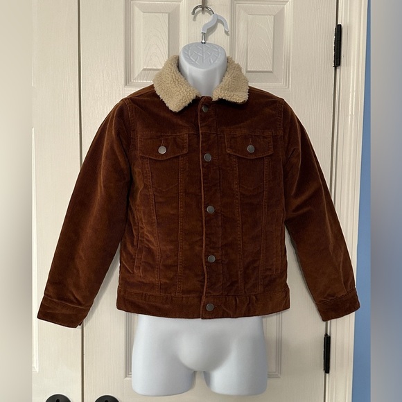 Wonder Nation Boys Brown Corduroy Sherpa Jacket Size L (10–12)